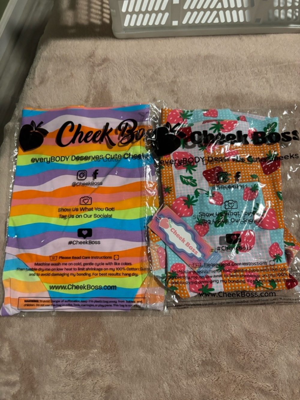 Cheek Boss 2XL Briefs Cotton Brief Panties - Rainbow Motion/Patchwork Berries